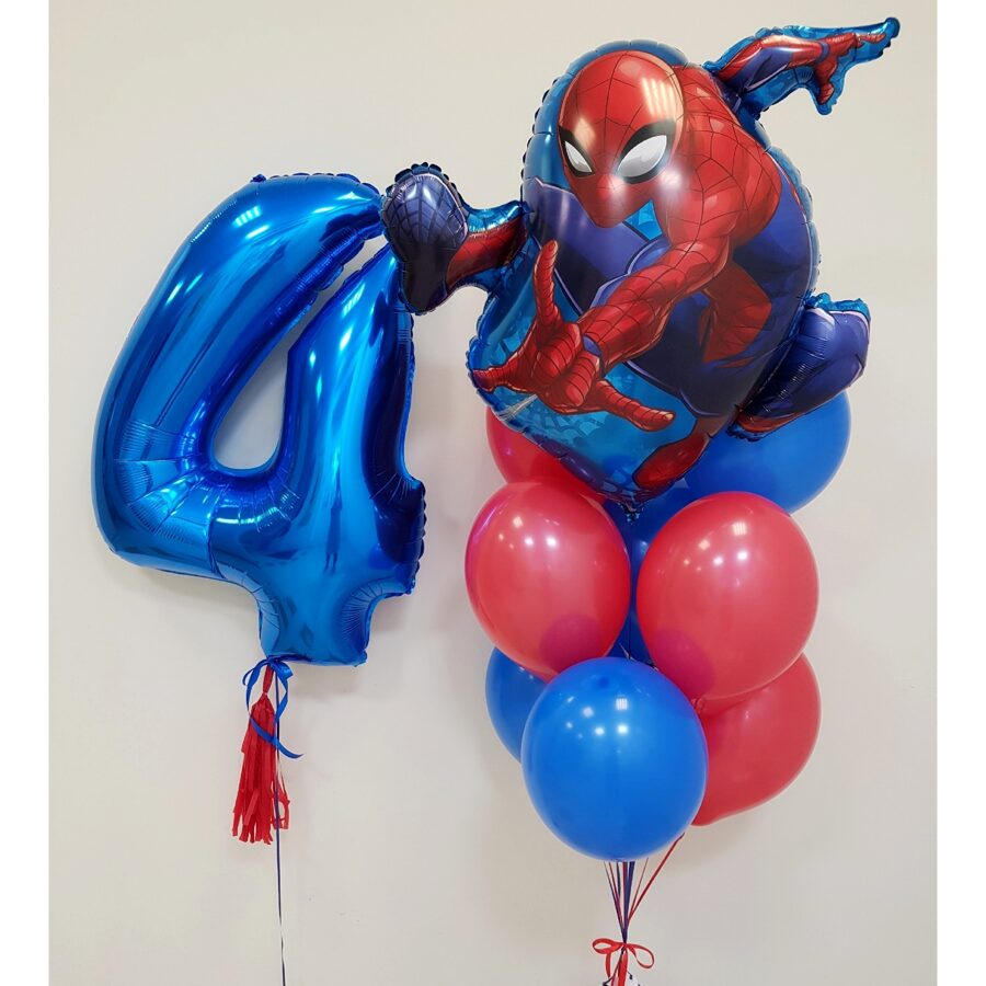 N-49 Hēlija balonu kompozīcija "Cipars un balonu pušķis ar Spiderman".