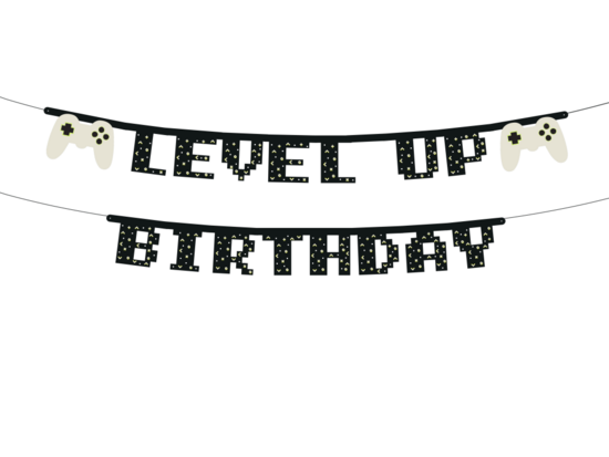 Virtene "Geimeru ballīte - level up birthday", 250 x 13 cm