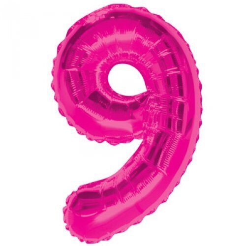 Folija balons SMART "9", 92 cm, spilgti rozā krāsa