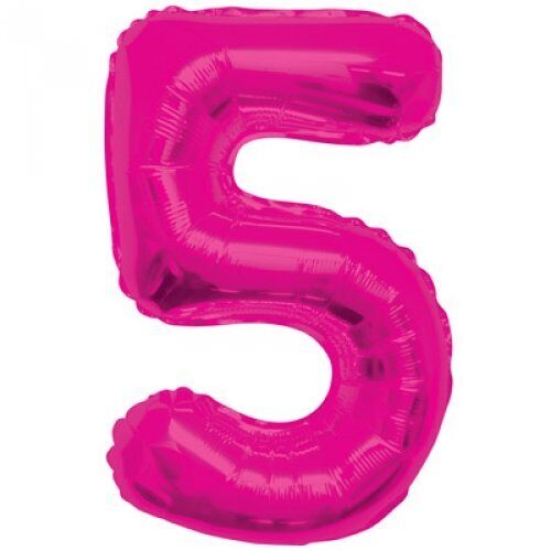 Folija balons SMART "5", 92 cm, spilgti rozā krāsa