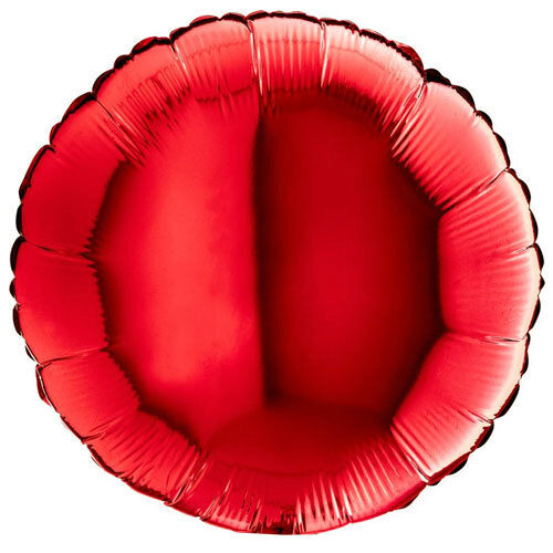 Folija balons, apaļš, 75 cm, sarkanā krāsā