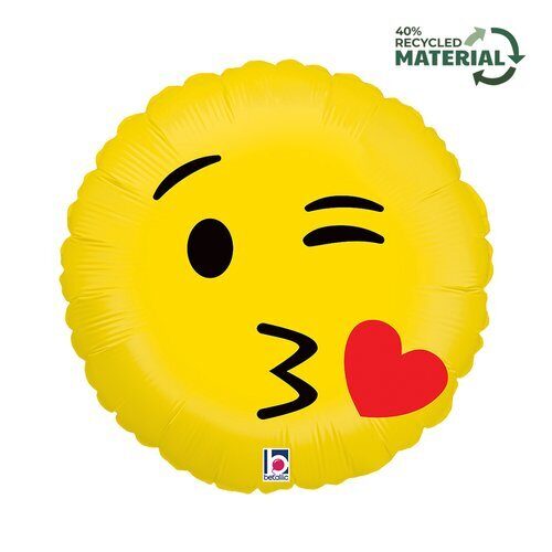 Folija balons "Emoji - Kiss", 46 cm