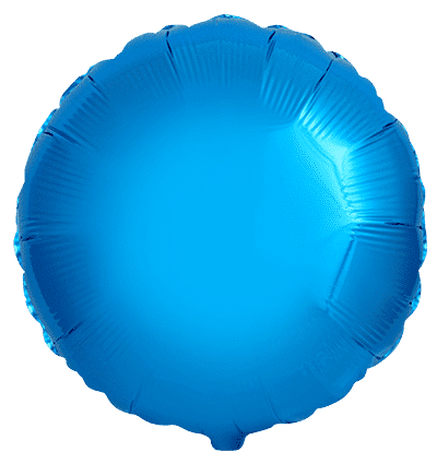 Folija balons, apaļš, 46 cm, zilā krāsā