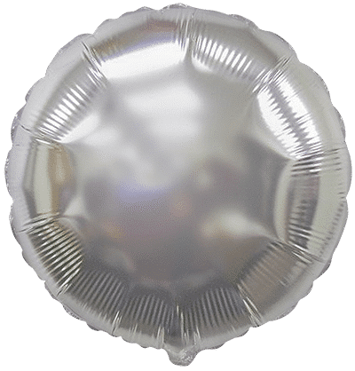 Folija balons, apaļš, 46 cm, sudrabā krāsā