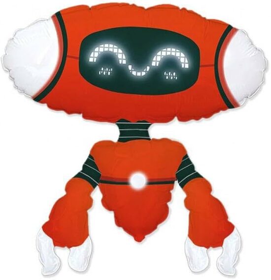 Folija balons "Robots", sarkans, 68x60 cm