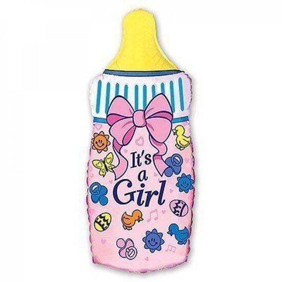 Folijas balons "Pudele ar knupi - It`s a girl", 78 cm