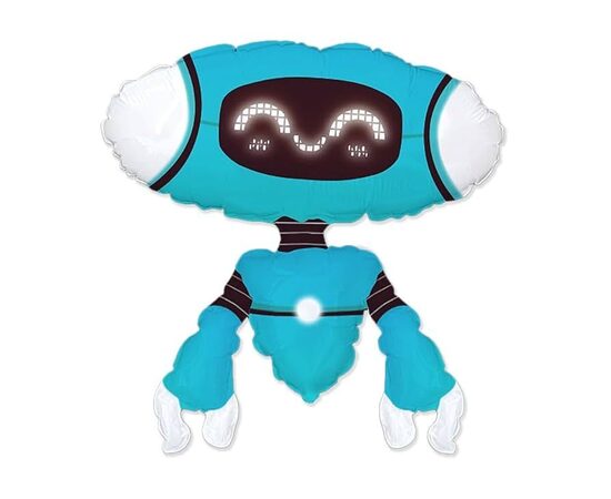Folija balons "Robots", zils, 68x60 cm