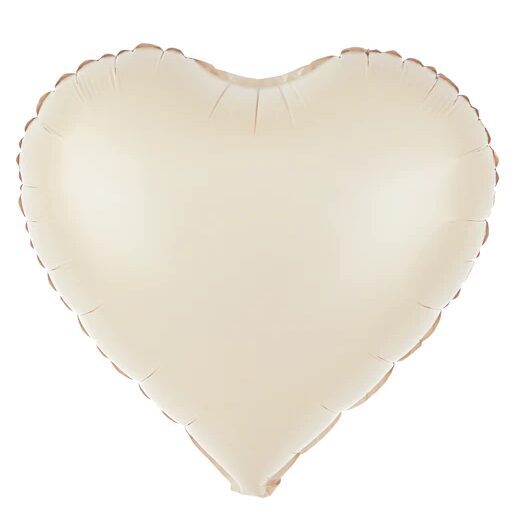 Folija balons "sirds", 45 cm., satīna, krēmkrāsa