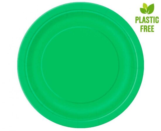 Šķīvīši "Vienkrāsaini", zaļā krāsa, 8 gb., 21,9 cm