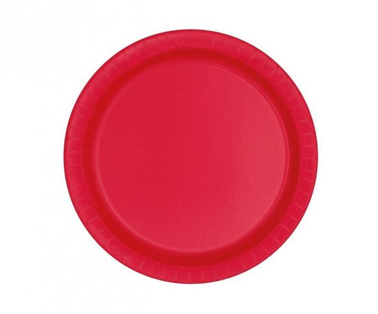 Papīra šķīvīši, sarkanā krāsa, 17,1 cm, 8 gb