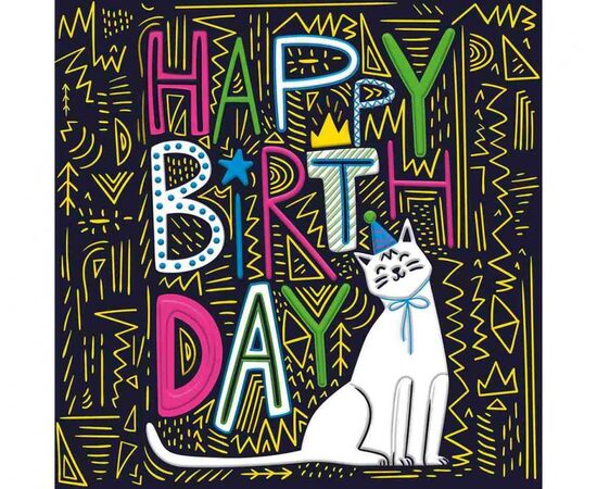 Apsveikuma kartiņa "Happy Birthday - Kaķis"