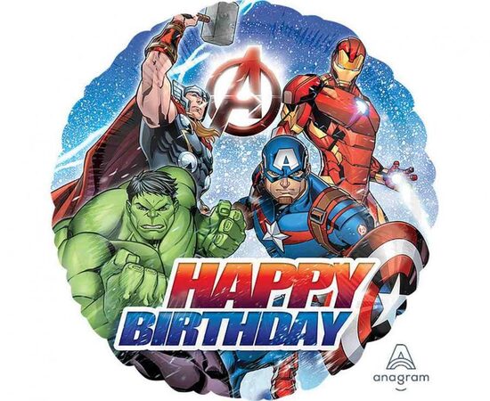 Folija balons "Avengers - Happy Birthday", 43 cm