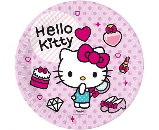 Papīra šķīvīši "Hello Kitty", 23 cm, 8 gb