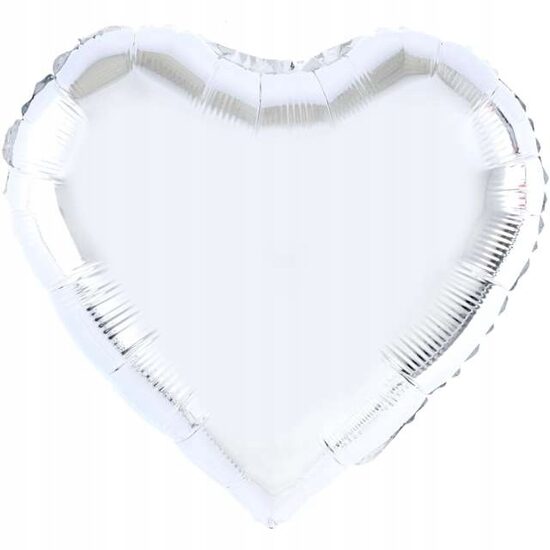 Folija balons "sirds", 80 cm,, sudraba krāsa