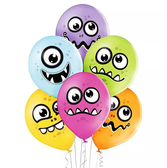 30 cm lateksa balonu komplekts "Jautri briesmonīši" 6gb 