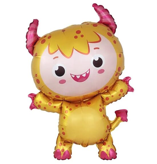 Folija balons "Baby Monster", dzeltenzā krāsā, 87 x 61 cm