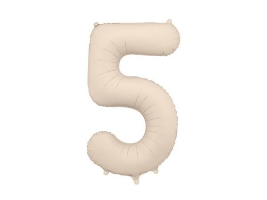 Folija balons "5", 86 cm, bēšā krāsa