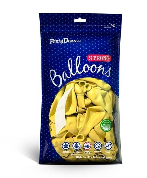 Balonu iepakojums, 50 gb., 30 cm, citronu krāsa