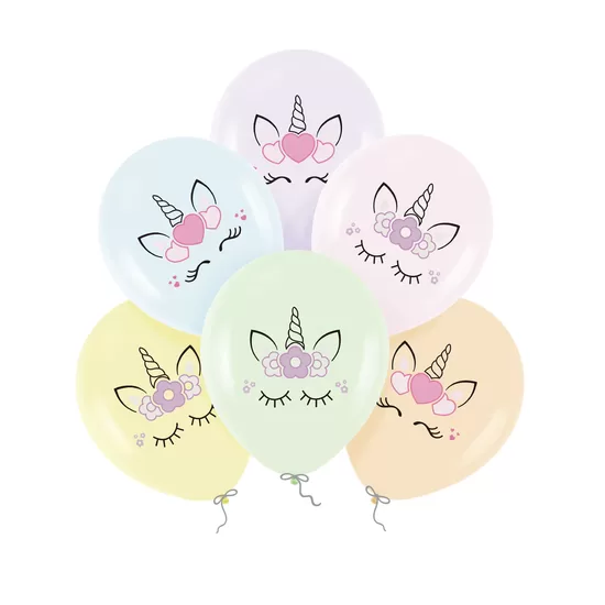 30 cm lateksa balonu "Vienradzis " komplekts - 6 gb.