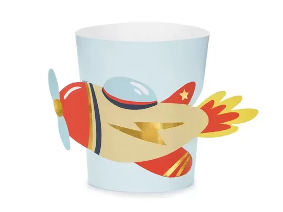 Papīra glāzes dekori "Lidmašīnas", 6 gb