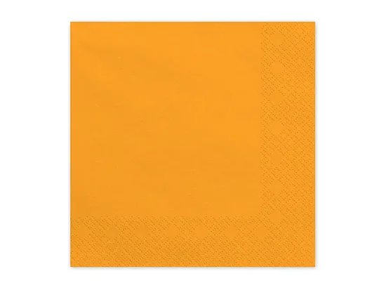 Vienkrāsainas salvetes, gaiši oranžā krāsa, 20 gb, 33x33 cm, 3 slāņi