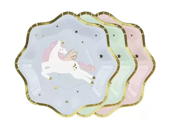 Šķīvīši "Vienradzis ar zeltu", 6 gb., 18 cm