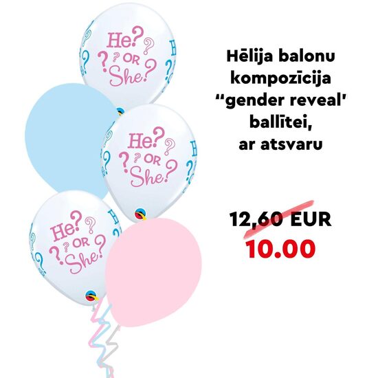 Hēlija balonu kompozīcija "Gender reveal"