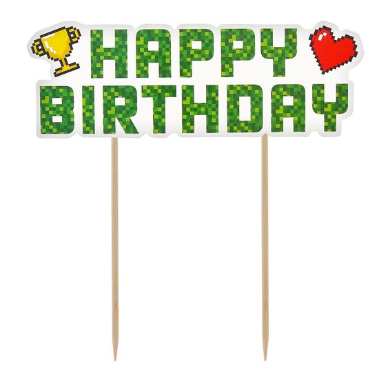 Tortes dekorācija "Happy Birthday", 14 x 14.5 cm.