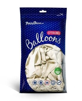 30 cm perlamutra baloni, baltā krāsa, 100 gb