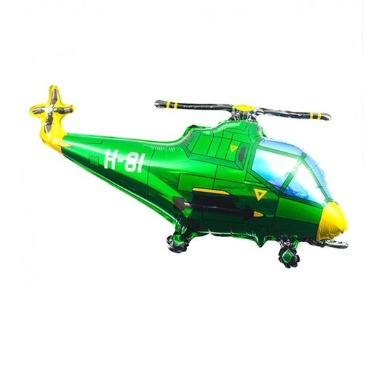 Folija balons "Helikopteris", Zaļā krāsa, 61 cm