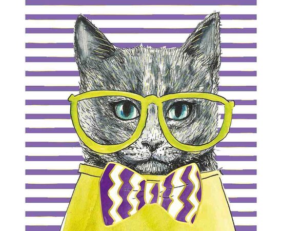 Apsveikuma kartīte "Kaķis", 15 x 15cm