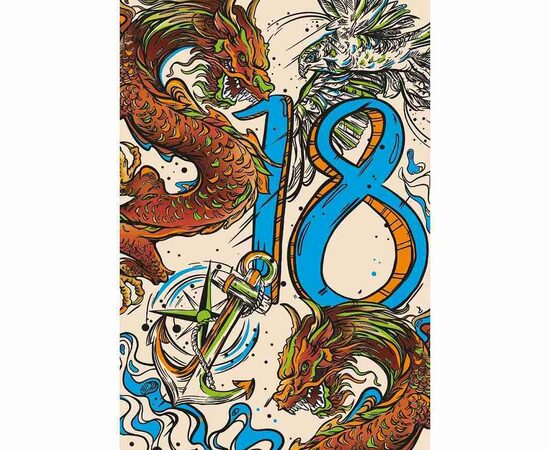 Apsveikuma kartīte "Neon 18 Boy", A5 