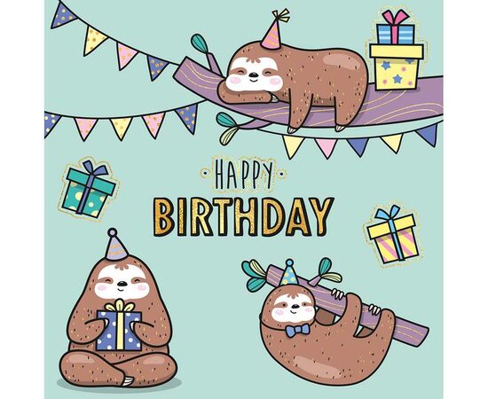 Apsveikuma kartīte "Sliņķi", 15 x 15cm