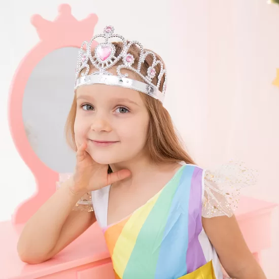 Kronis, sudraba ar rozā akmeņiem 1 gb