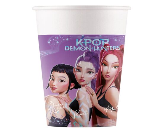 Papīra glāzes "K-POP Demon Hunters", 200 ml, 8 gb