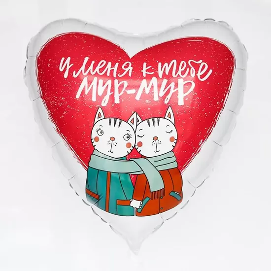 Folija balons ar krievu uzrakstu "У меня к тебе мур-мур", 48 cm