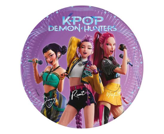 Papīra šķīvīši "K-POP Demon Hunters", 19,5 cm, 8 gb