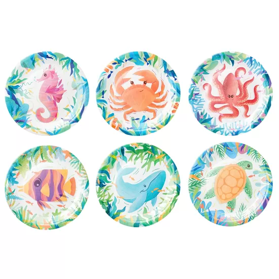 Šķīvīši "Zemūdens pasaule - Under the sea", 6 gb., 17 cm
