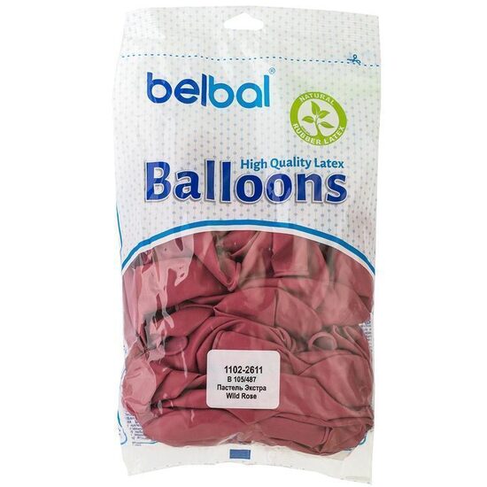 Balonu iepakojums, 50 gb., 30 cm, meža rozes krāsa