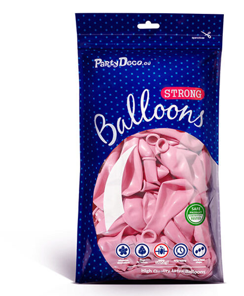 27 cm balonu iepakojums, gaiši rozā krāsa - 1 gb.