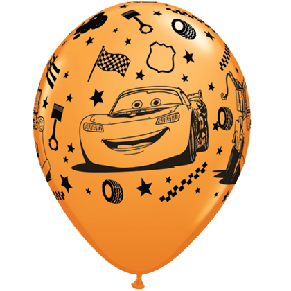 28 cm lateksa balons "Makvīns un Meters", oranžā krāsa - 1 gb.