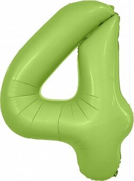 Folija satīna balons "4", 102 cm, olīvu krāsa