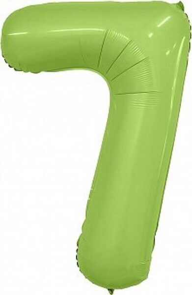 Folija satīna balons "7", 102 cm, olīvu krāsa