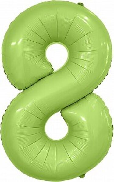 Folija satīna balons "8", 102 cm, olīvu krāsa