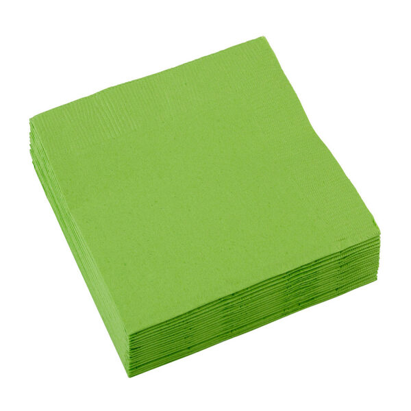 Vienkrāsainas salvetes, zaļā krāsa, 20 gb, 25x25 cm, 2 slāņi
