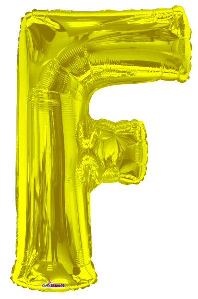 Folija burts "F", 87 cm, zelta krāsa