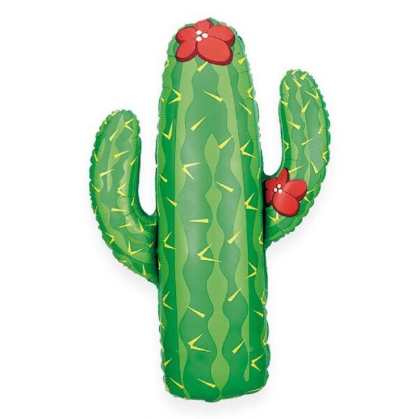 Folijas balons "Kaktus ar puķem", 104 cm