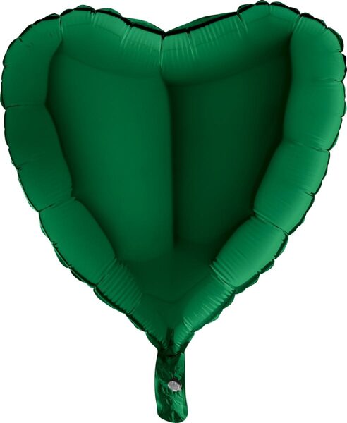 Folija balons "sirds", 46 cm, tumši zaļa krāsa