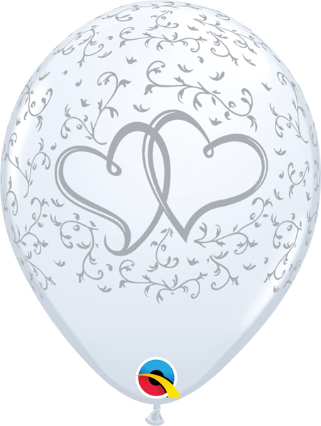 28 cm lateksa balons "Sirdis", baltā krāsa - 1 gb.