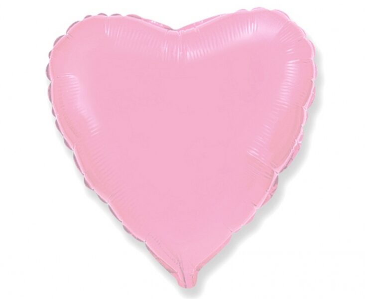 Folija balons FX "sirds", 46 cm, gaiši rozā krāsa